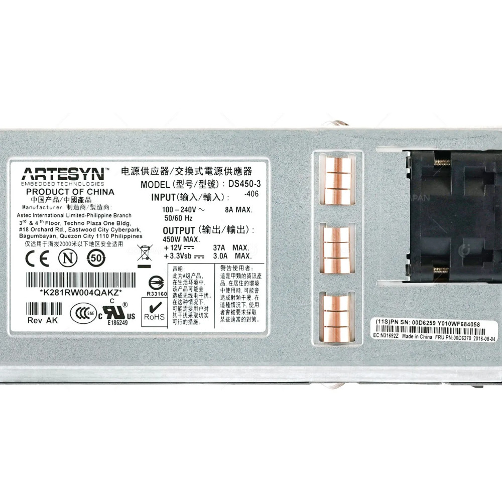 00D6270 LENOVO 450W POWER SUPPLY FOR LENOVO RACKSWITCH G8264 G8052